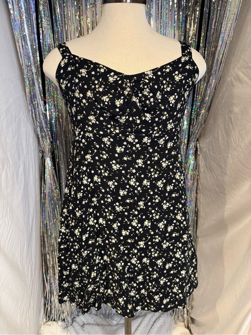 Old Navy Black and White Floral Cami Dress